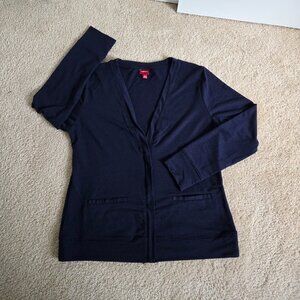 Merona blue V neck zip up cardigan
